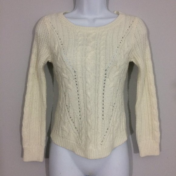 Pink Republic Girls M 10/12 Cream Knit Sweater - Picture 5 of 8